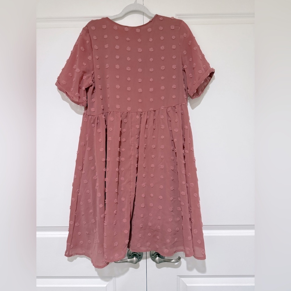 Ours Chiffon Swiss dot baby doll dress NWOT sz M - Picture 4 of 5